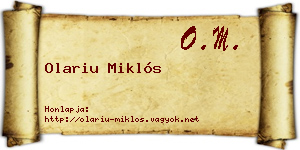 Olariu Miklós névjegykártya